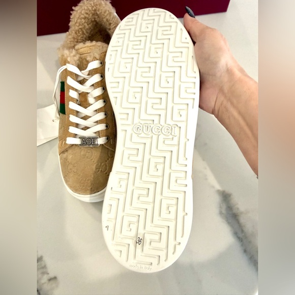 Gucci Ace Suede Sneakers - Picture 6 of 10
